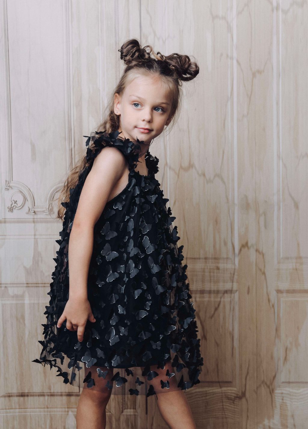 DOLLY by Le Petit Tom ® ALLOVER BUTTERFLIES TUTU DRESS black