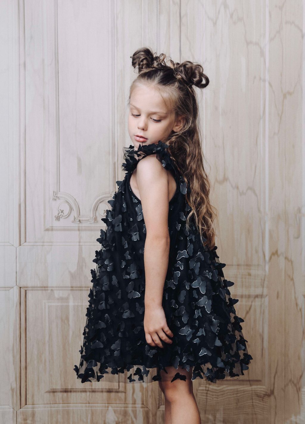 VESTIDO DE TUTÚ CON MARIPOSAS DOLLY by Le Petit Tom ® negro