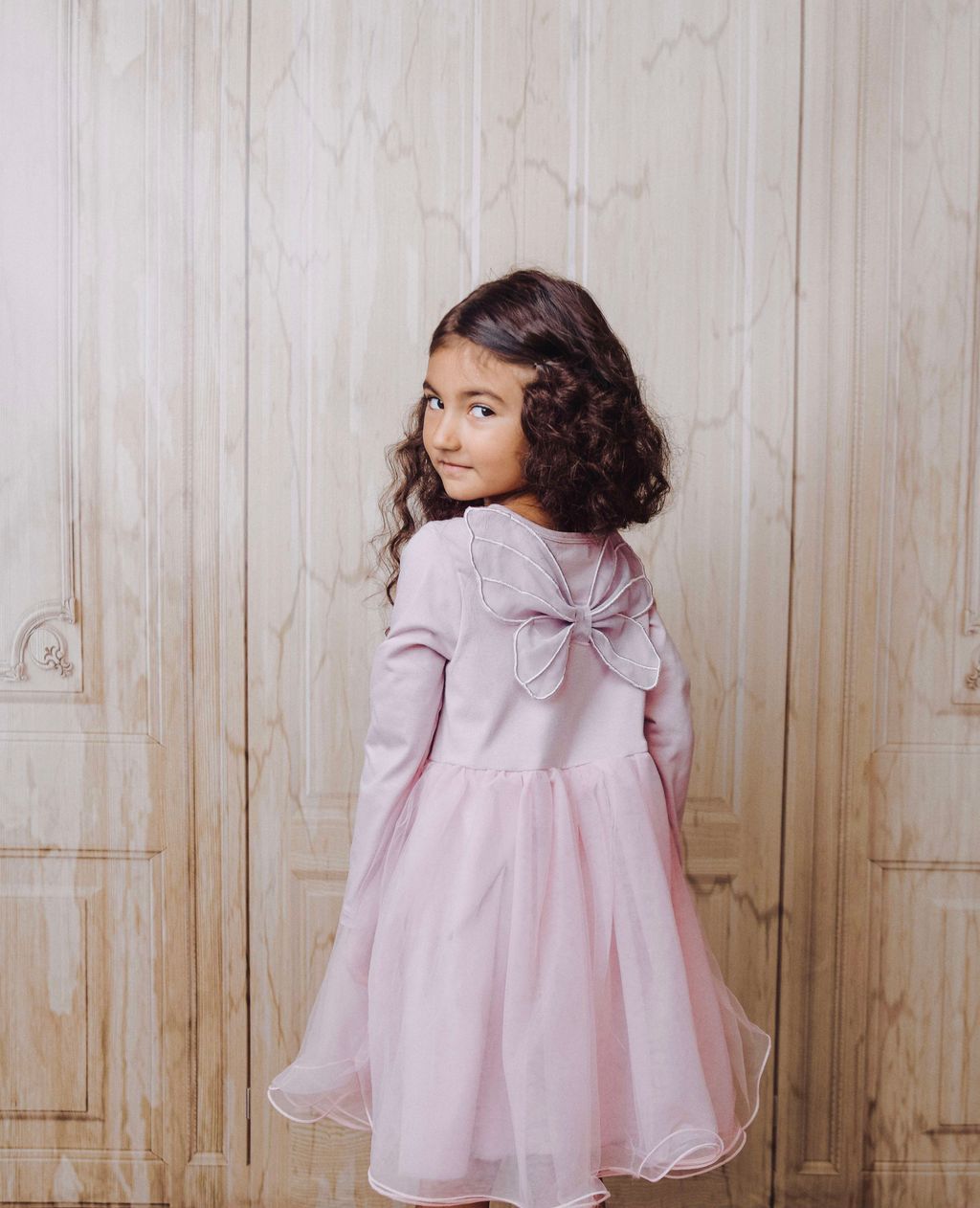 VESTIDO CON TUTÚ ALAS DE MARIPOSA DOLLY by Le Petit Tom ® rosa
