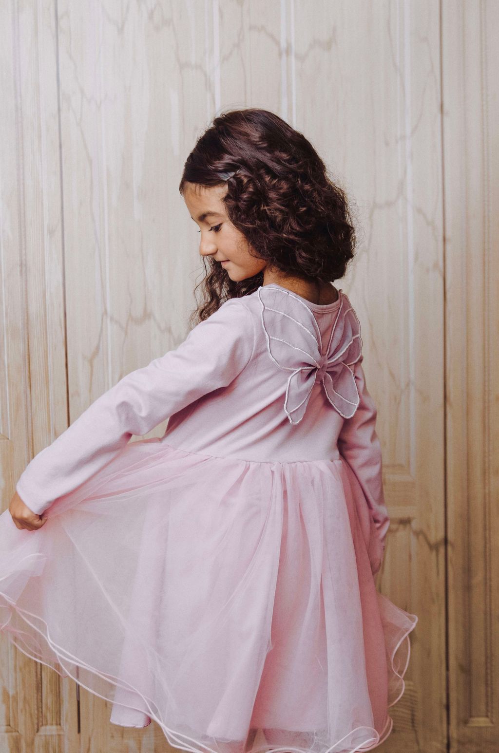 VESTIDO CON TUTÚ ALAS DE MARIPOSA DOLLY by Le Petit Tom ® rosa