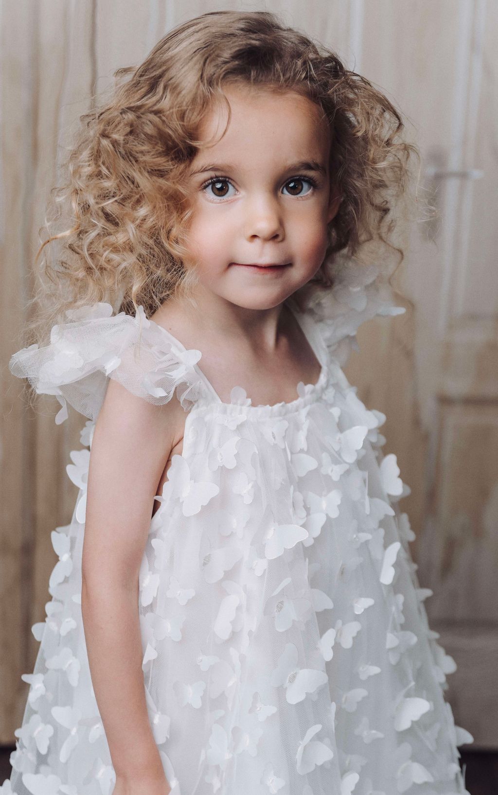 VESTIDO DE TUTÚ CON MARIPOSAS DOLLY by Le Petit Tom ® blanco