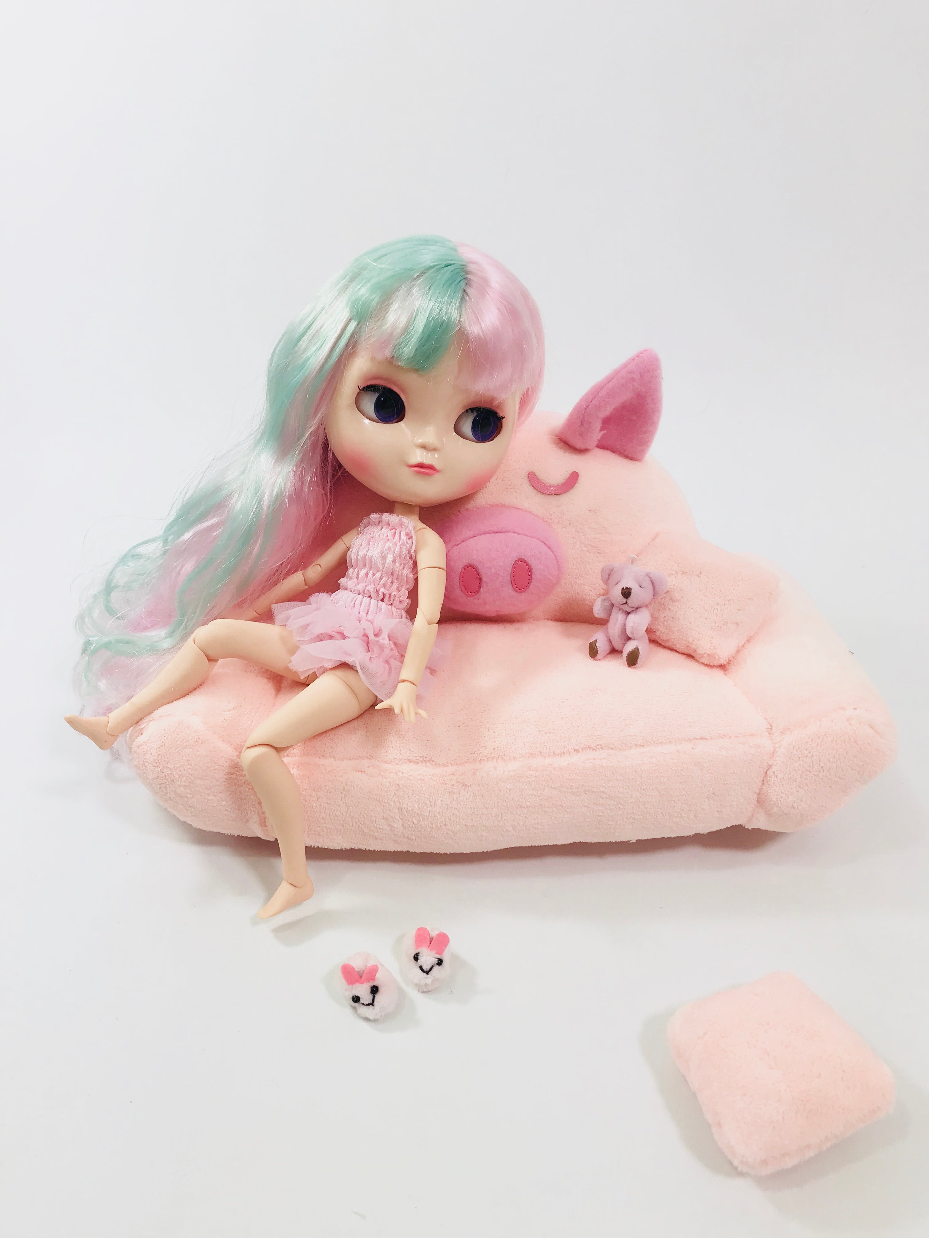 MINI JOINTED TEDDY BEAR 3,5cm. pink