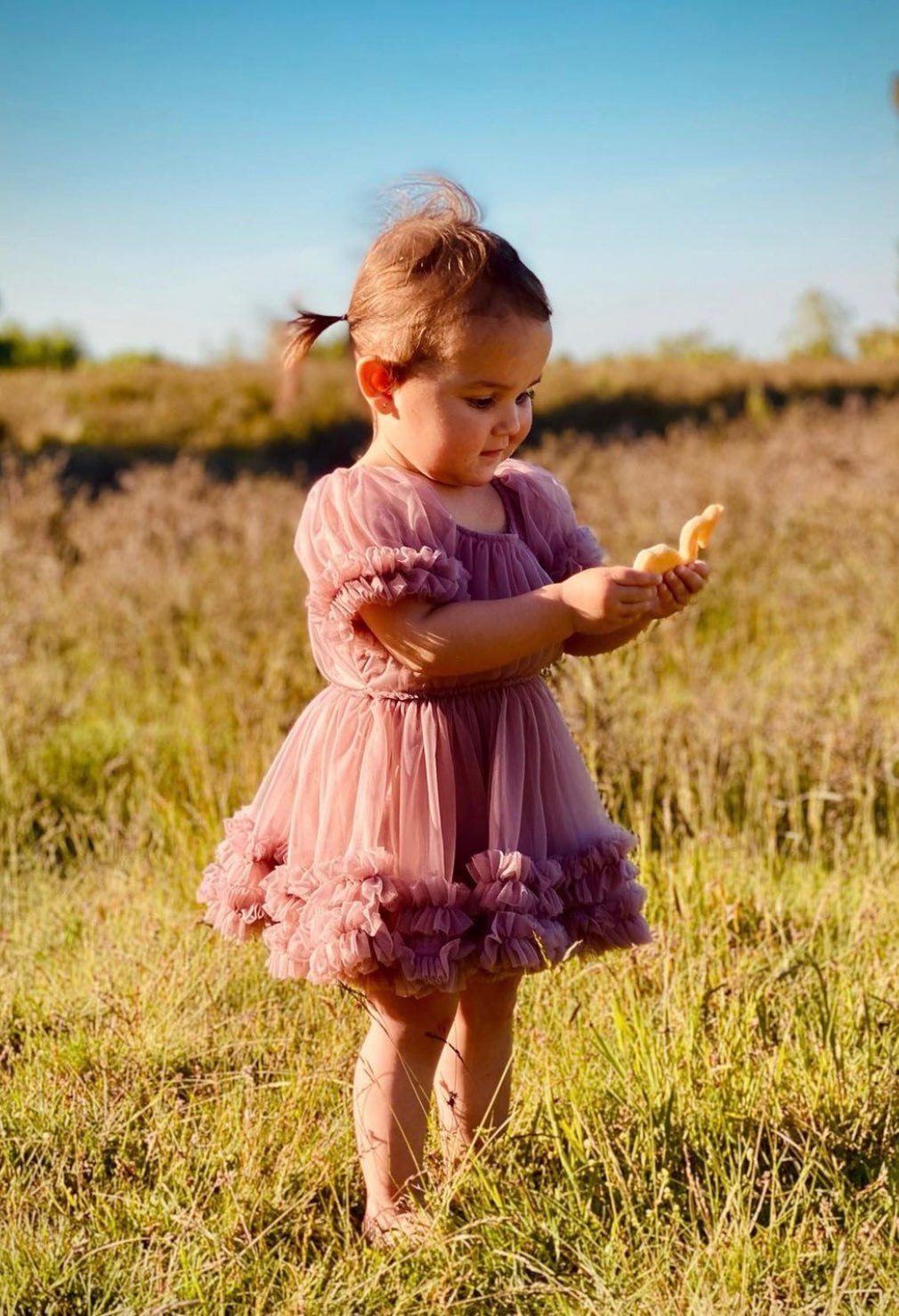 DOLLY by Le Petit Tom ® FRILLY DRESS mauve