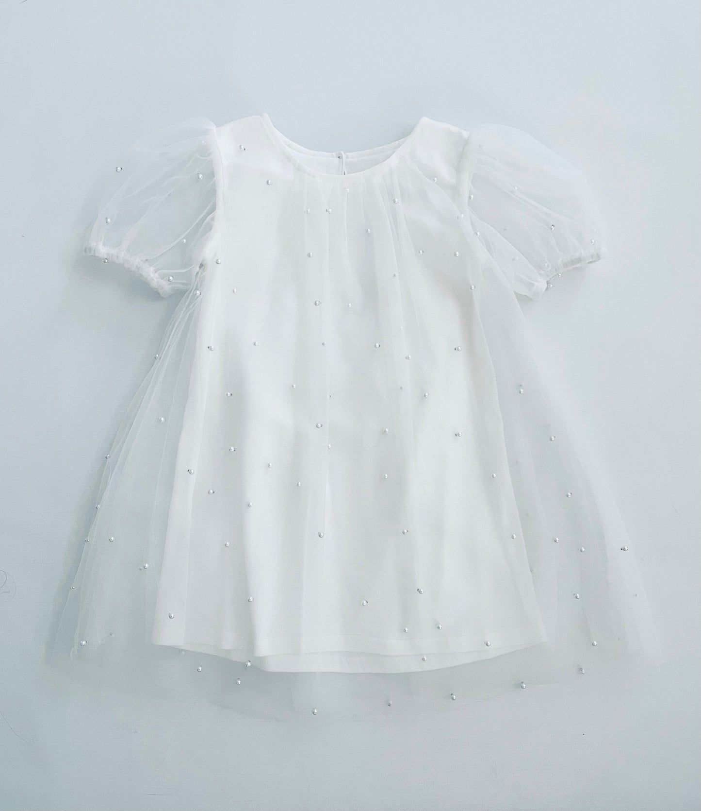 DOLLY® PEARL TULLE PUFF A-LINE DRESS white  ⚪