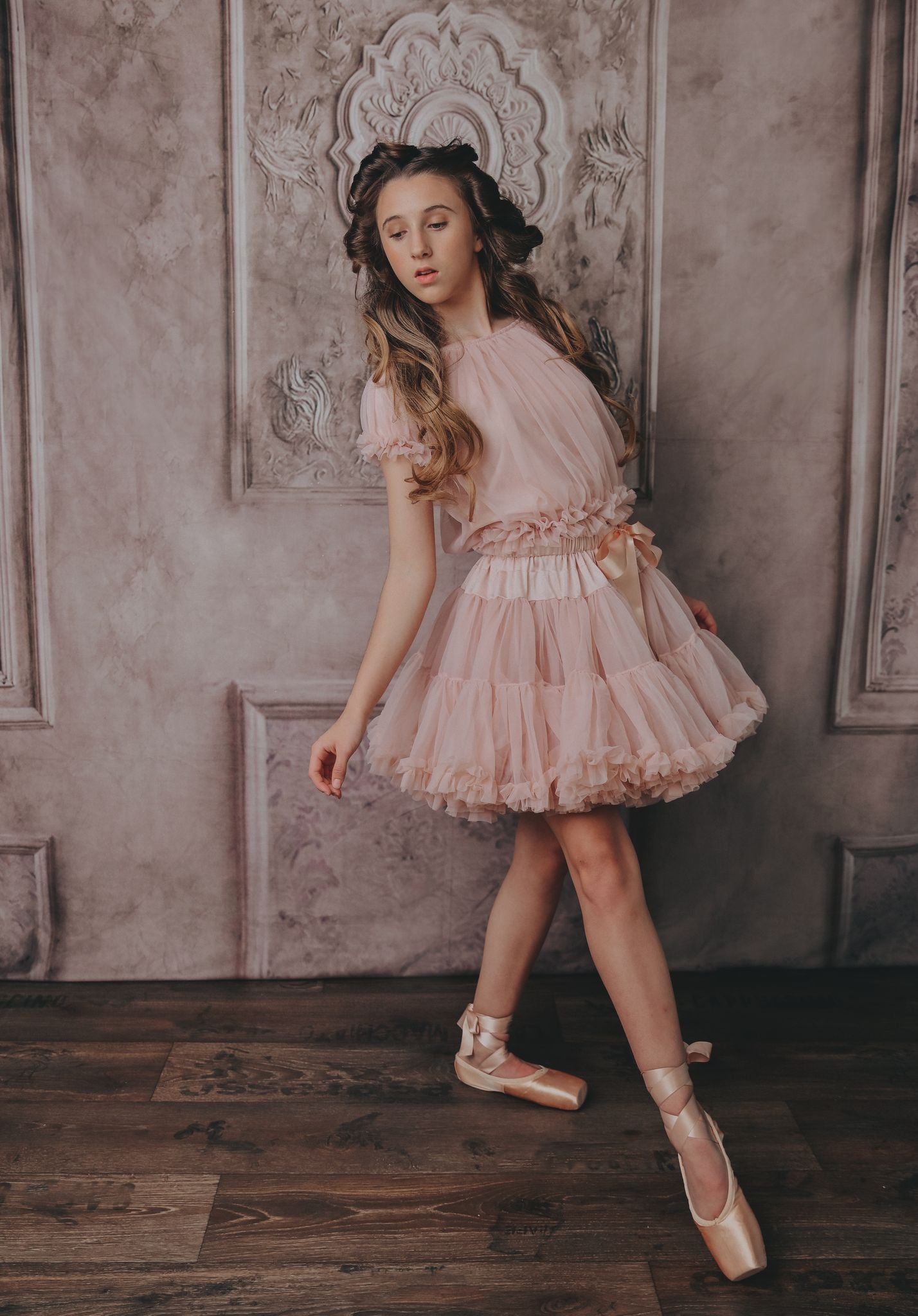 DOLLY by Le Petit Tom ® FRILLY PRINCESS TOP ballet pink