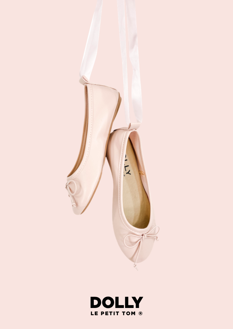 DOLLY by Le Petit Tom ® BAILARINAS CLÁSICAS CON LAZOS rosa
