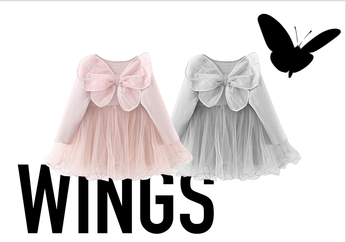 DOLLY by Le Petit Tom ® BUTTERFLY WINGS TUTU DRESS pink