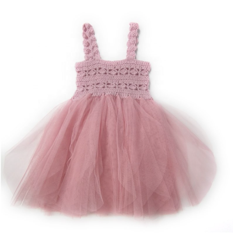 DOLLY by Le Petit Tom ® CROCHET TUTU DRESS ALL EYES mauve