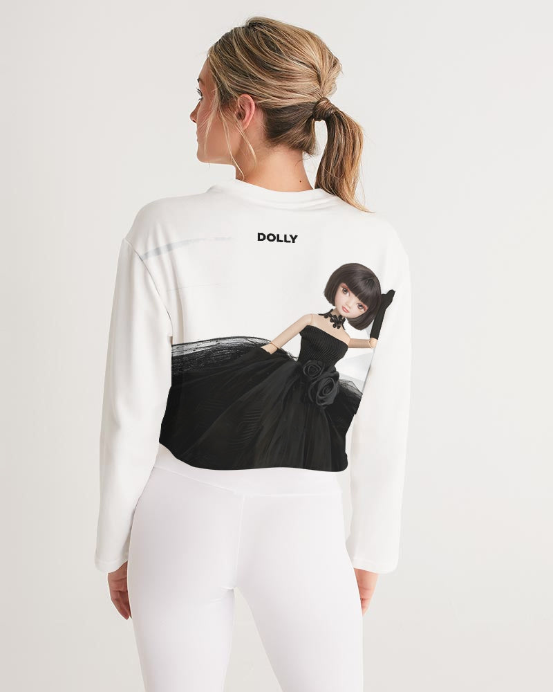 DOLLY® Fashion Doll Little Black Dress Women's Cropped Sweatshirt