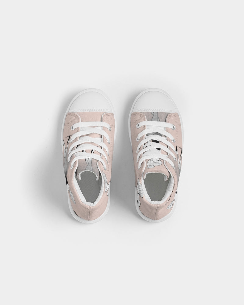 DOLLY DOODLING DOLLY PINK Kids Hightop Canvas Shoe