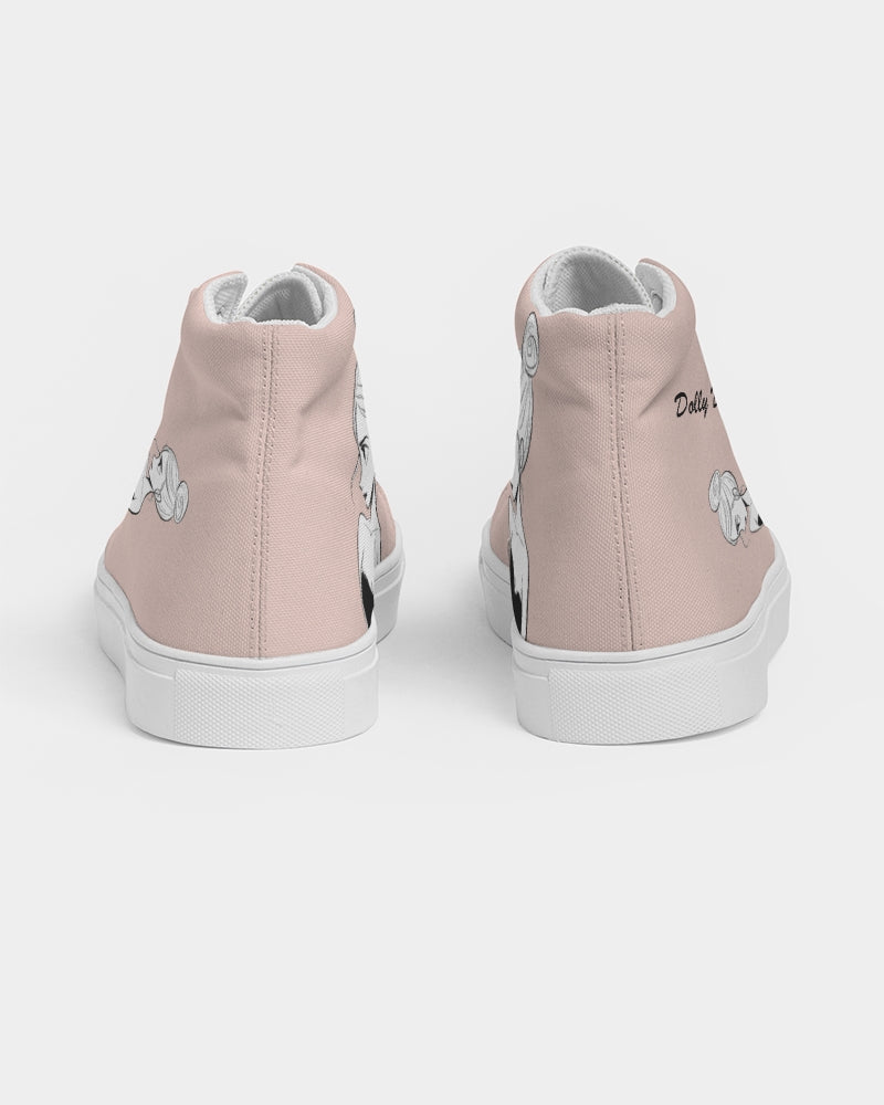 DOLLY DOODLING Ballerina Dolly Pink Women's Hightop Canvas Shoe