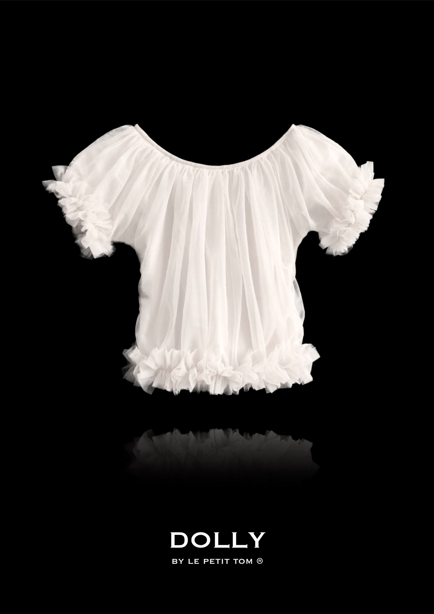 DOLLY by Le Petit Tom ® FRILLY PRINCESS TOP off-white