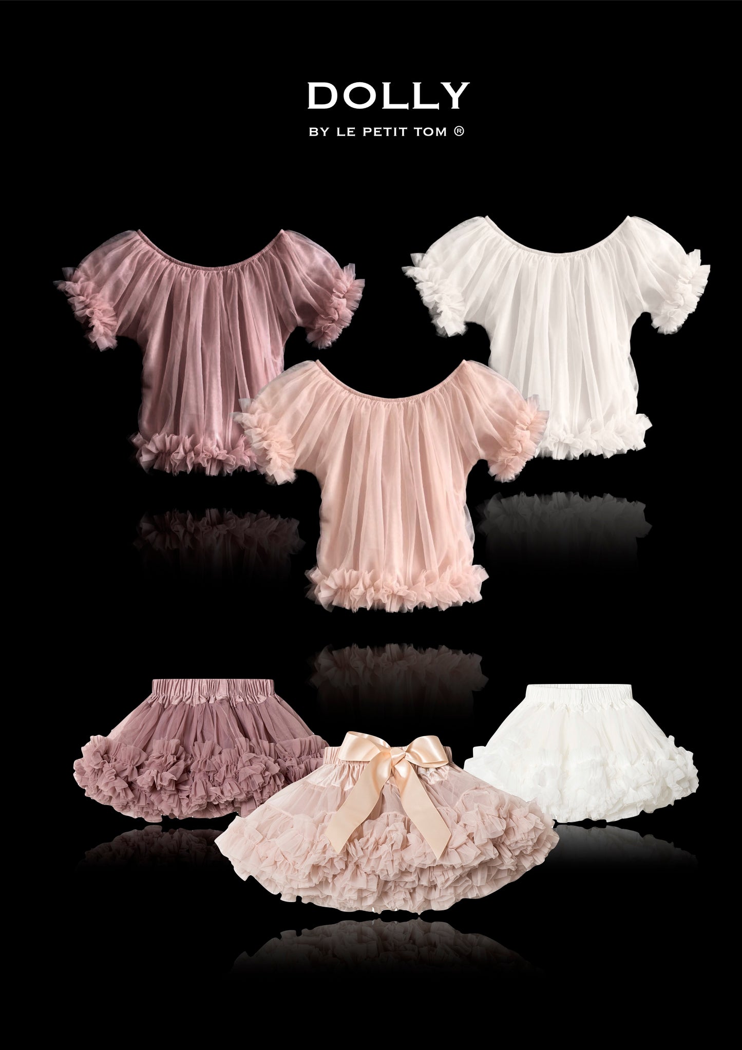 DOLLY by Le Petit Tom ® FRILLY PRINCESS TOP ballet pink