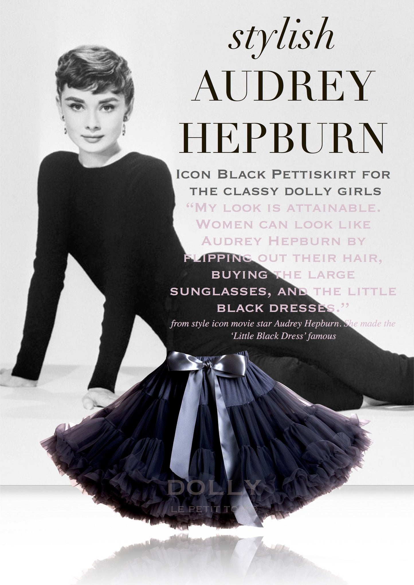 DOLLY by Le Petit Tom ® AUDREY HEPBURN pettiskirt black - DOLLY by Le Petit Tom ®