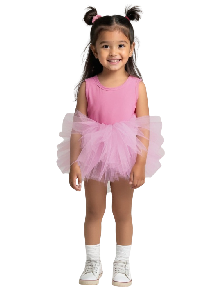 DOLLY PINK PLEASE! TIMELESS COTTON TUTU DRESS Aurora Bubblegum pink