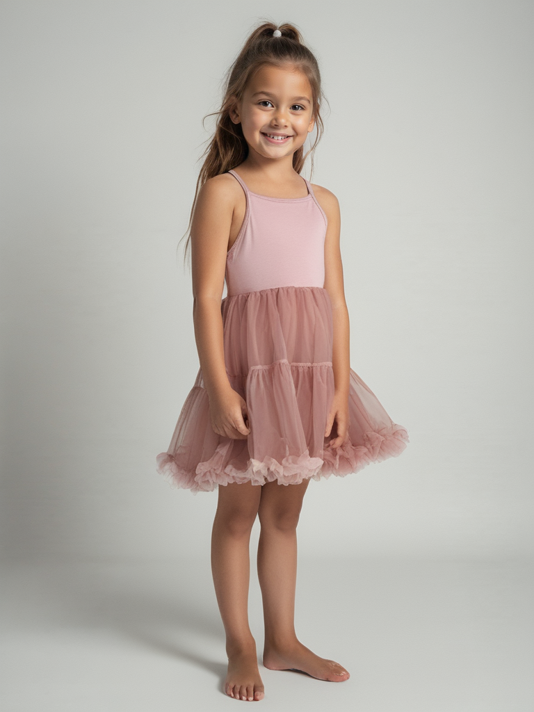 DOLLY PETTI SPAGHETTI PETTISKIRT TUTU DRESS dusty pink