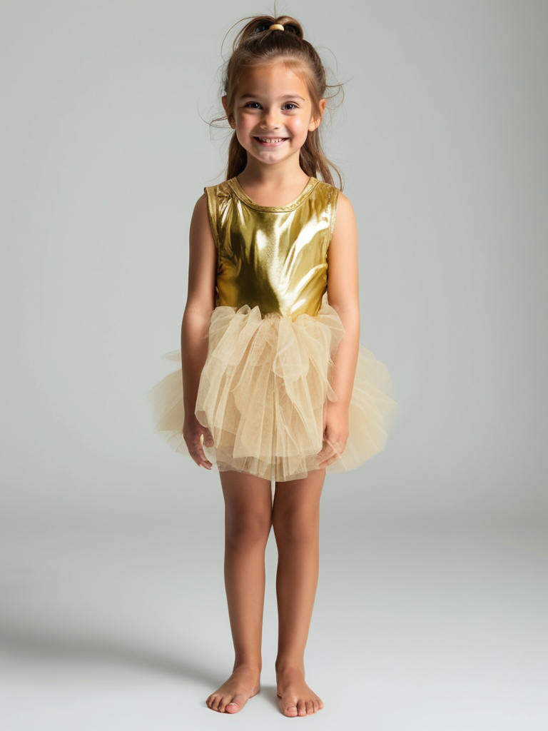 DOLLY TIMELESS METALLIC TUTU DRESS gold