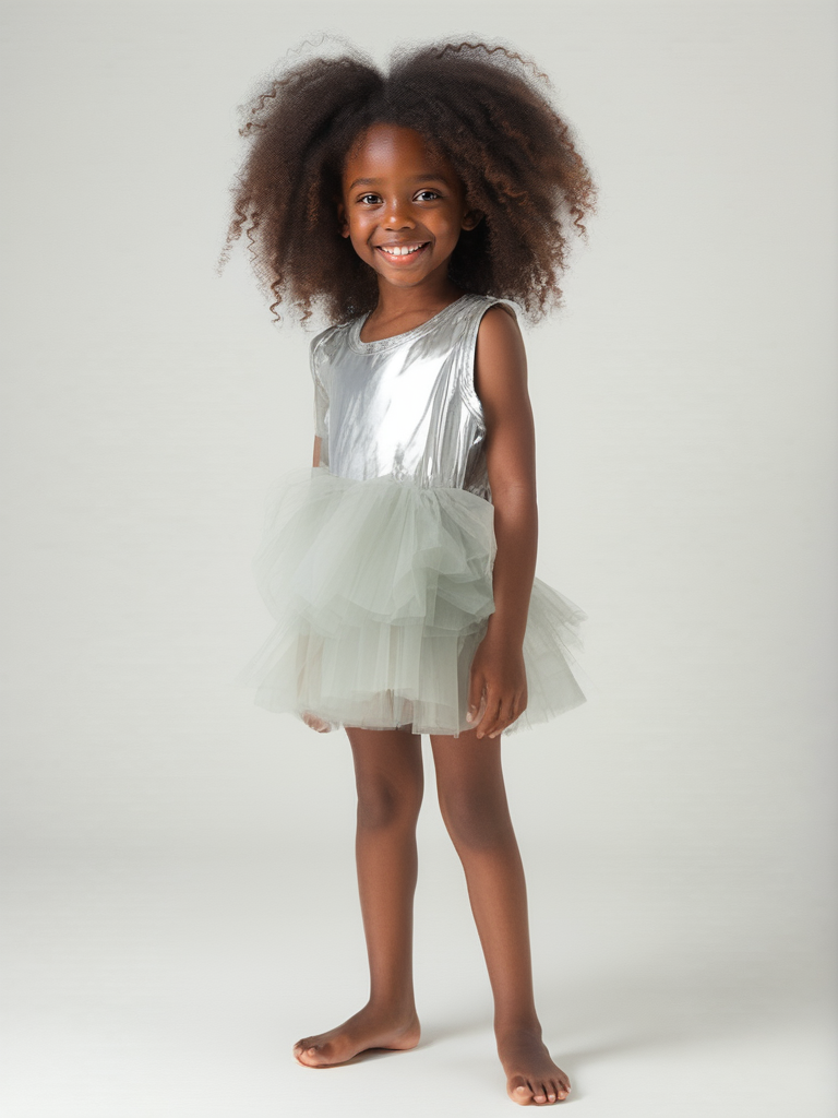 DOLLY TIMELESS METALLIC TUTU DRESS silver