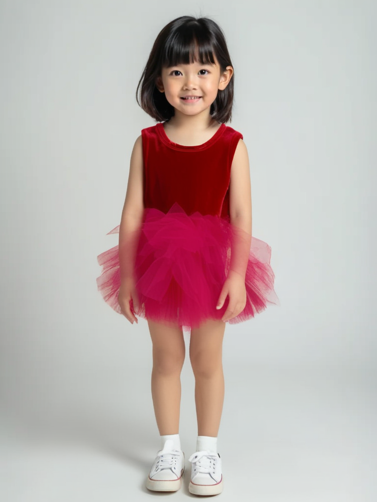 DOLLY TIMELESS VELVET TUTU DRESS red
