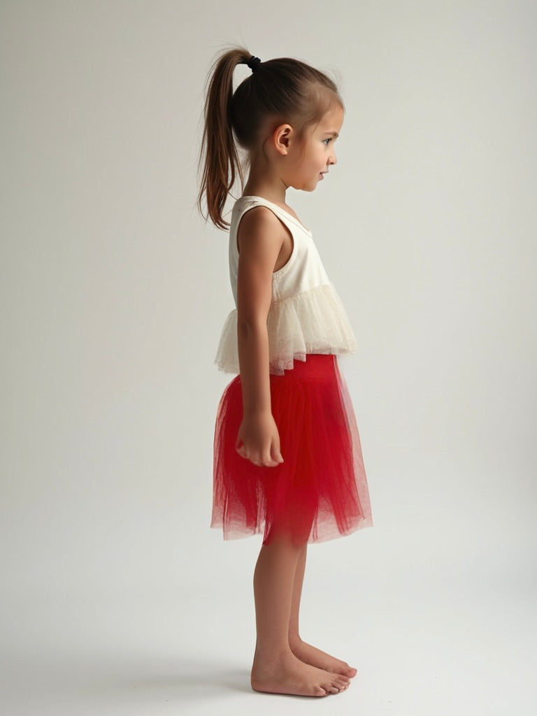 DOLLY CLASSIC TUTU WITH VELVET WAIST red