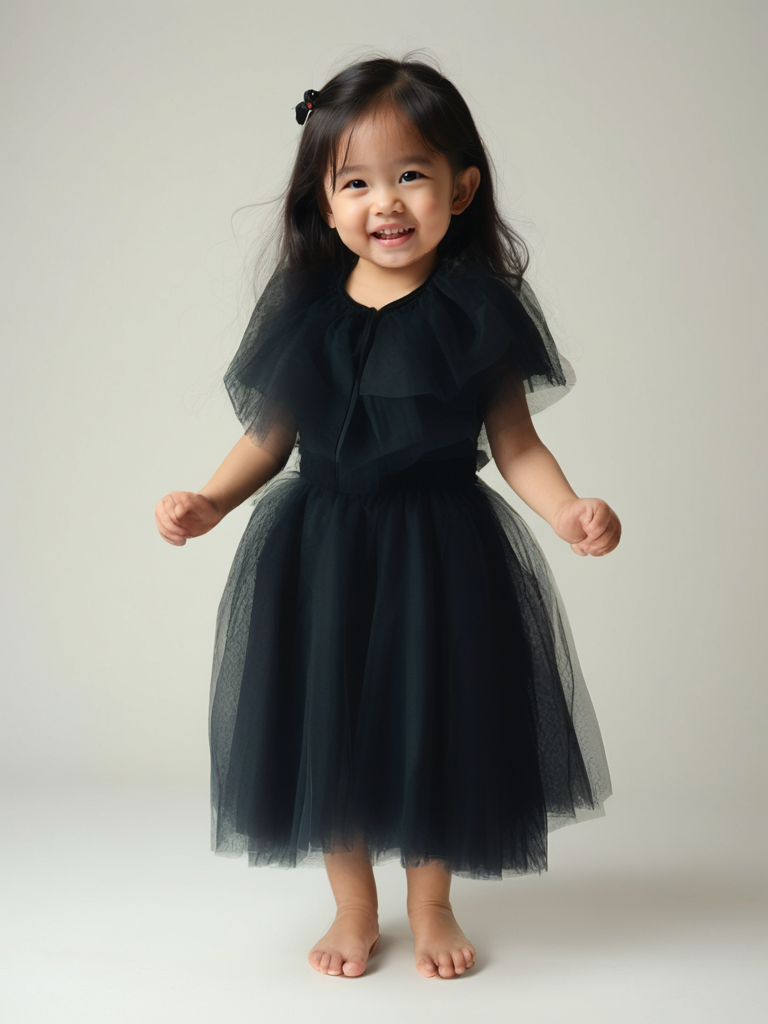 DOLLY TULLE CAPE  black