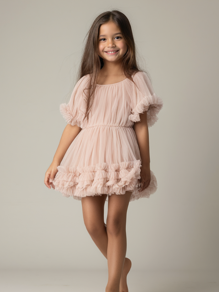 VESTIDO CON VOLANTES DOLLY by Le Petit Tom ® rosa ballet