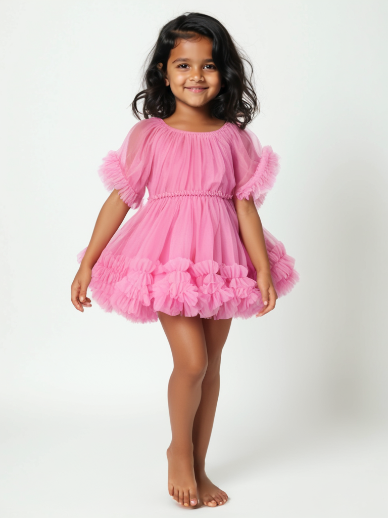 DOLLY PINK PLEASE! FRILLY DRESS Aurora Bubblegum pink