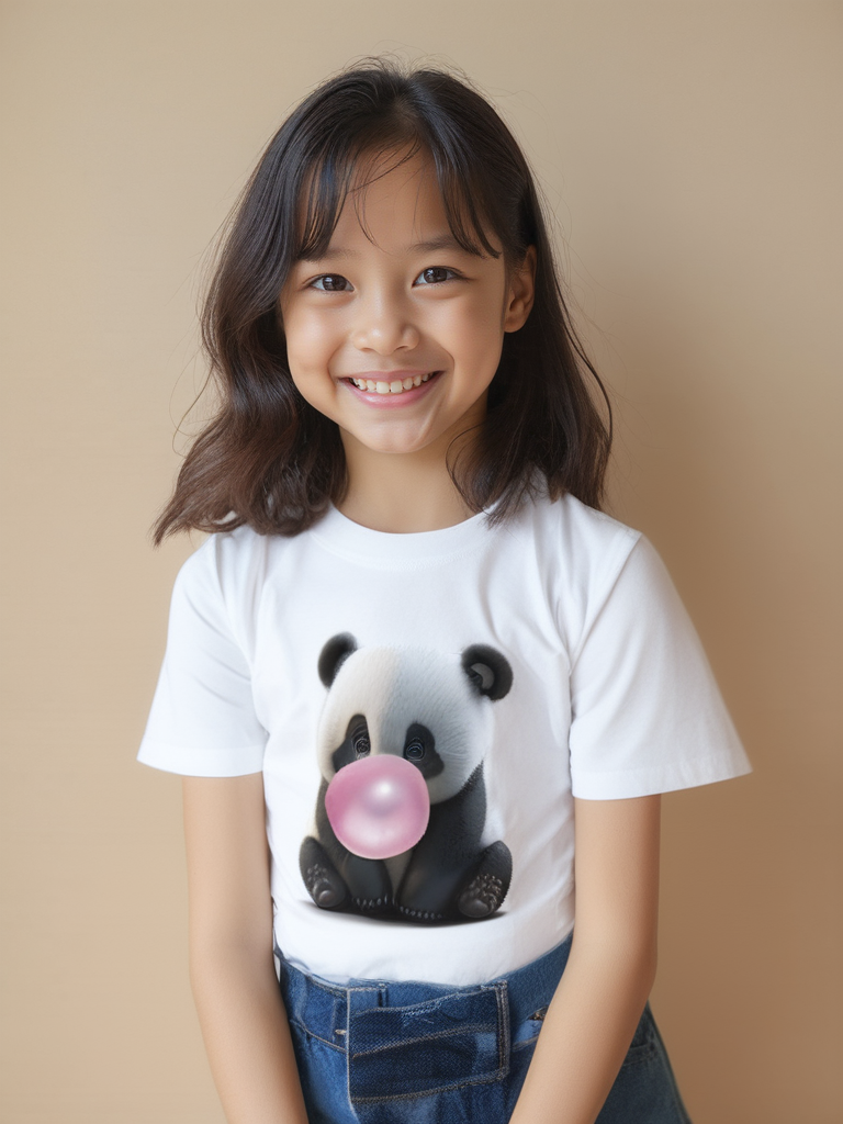Pink Please! Bubblegum and a Panda please Kids  All-Over Print Tee