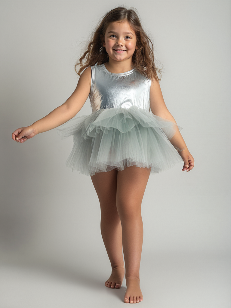 DOLLY TIMELESS METALLIC TUTU DRESS silver
