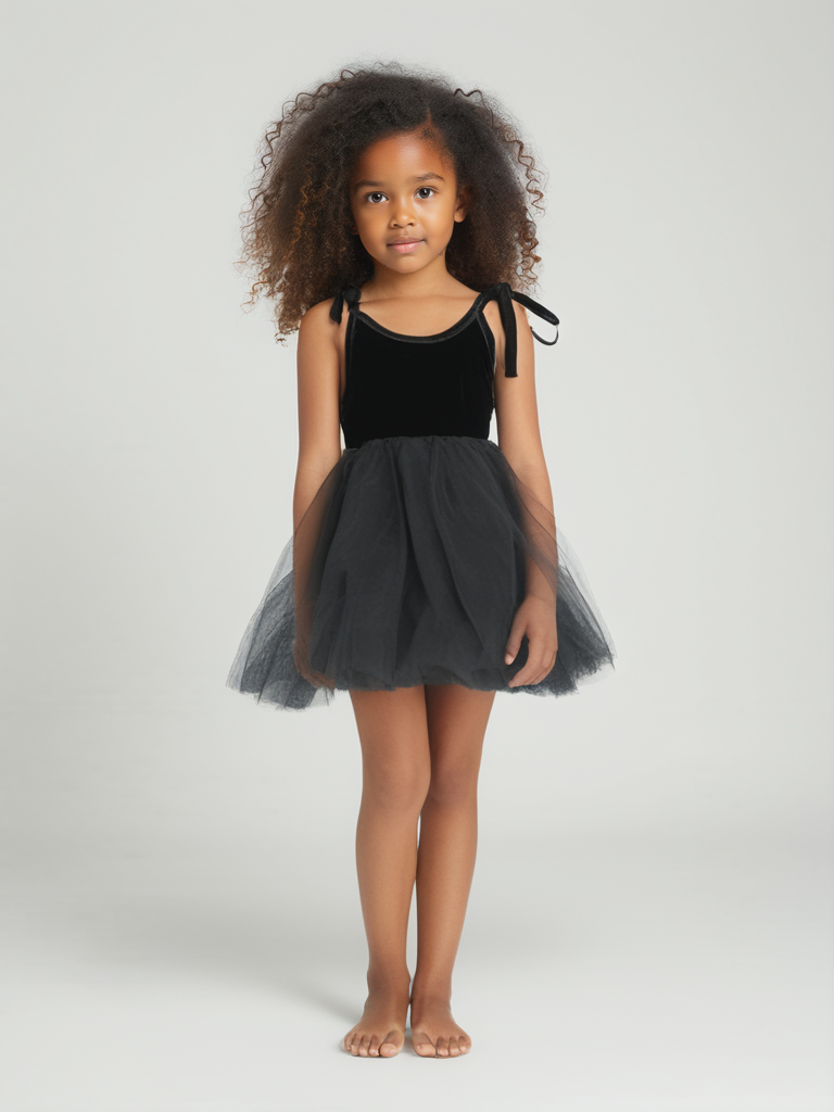 DOLLY VELVET COSMIC STRINGS TUTU DRESS black