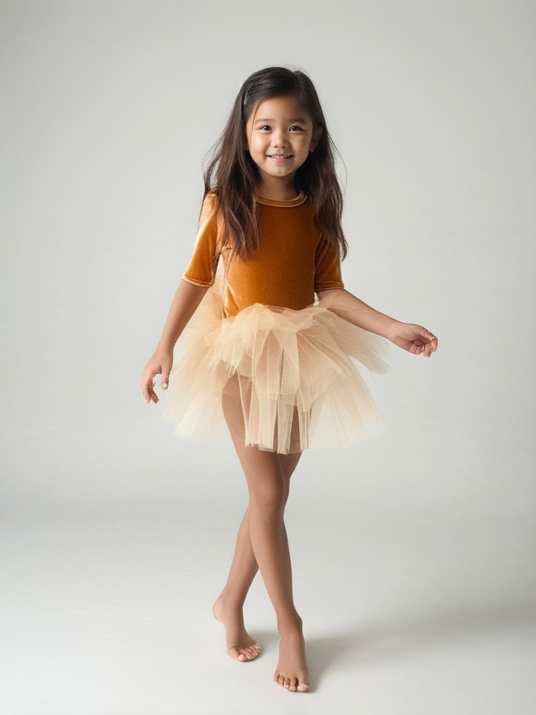DOLLY VELVET PLANET TUTU DRESS caramel