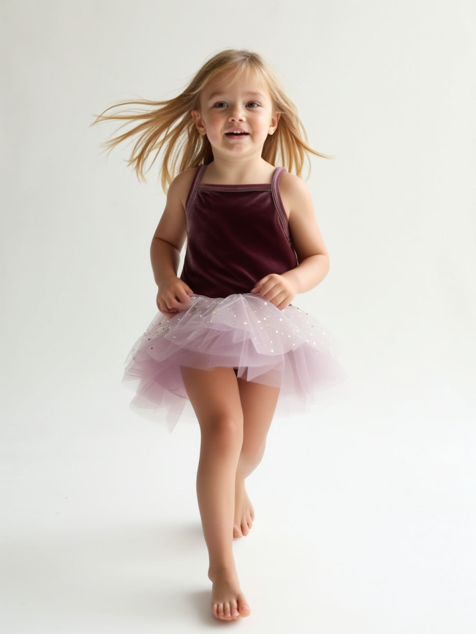VESTIDO DE TUTU CON LEOTARD DE TERCIOPELO DOLLY® CON ESTRELLAS Y LUNA ⭐️ 🌙TULLE violeta polvoriento