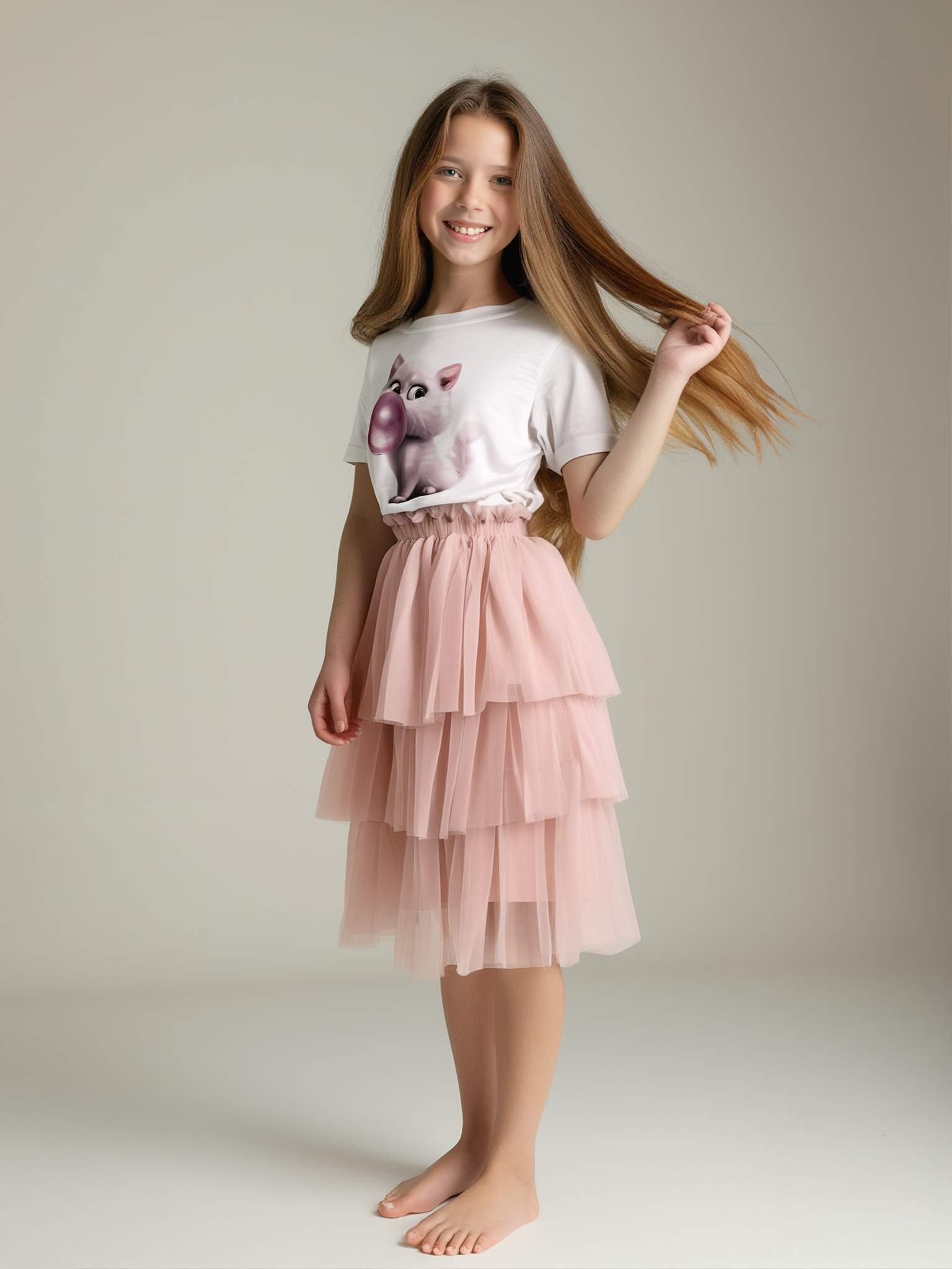 Pink Please! And Bubblegum and a Cat Please Kids  All-Over Print Tee