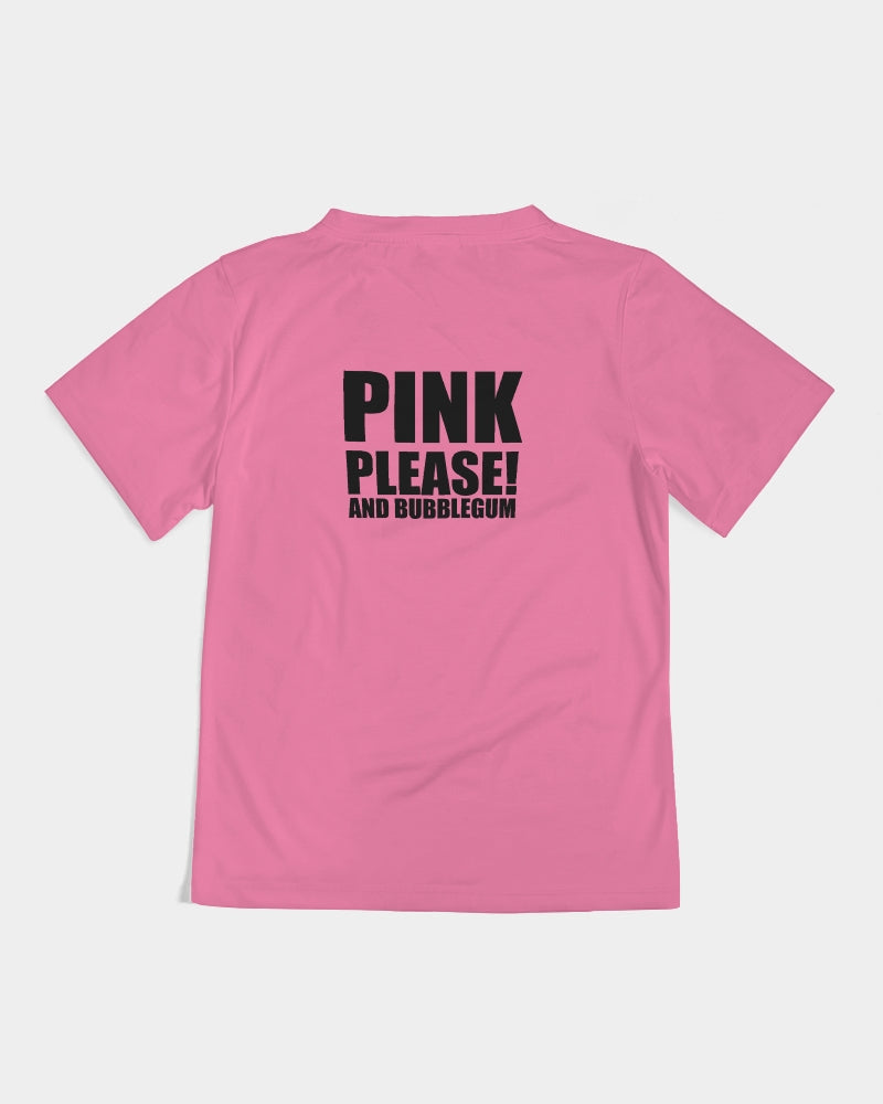 Tiffany's Audrey Hepburn with Bubblegum on Aurora pink Kids  All-Over Print Tee