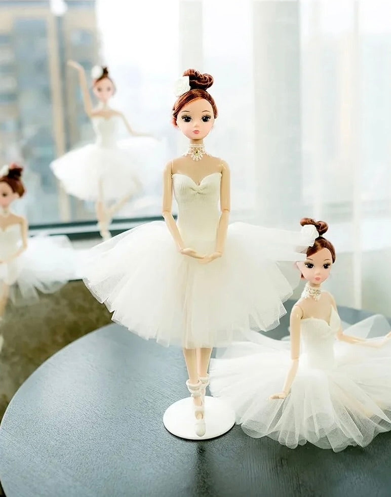 DOLLY® BALLERINA DOLL WITH WHITE TUTU DRESS - Bjd 12 joints 12 inch 30 cm 1/6 scale fashion doll