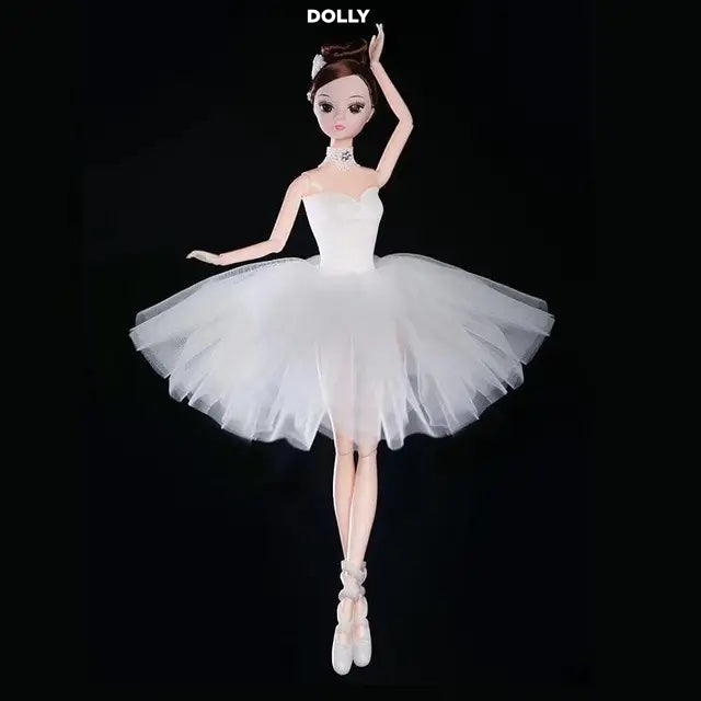 DOLLY® BALLERINA DOLL WITH WHITE TUTU DRESS - Bjd 12 joints 12 inch 30 cm 1/6 scale fashion doll