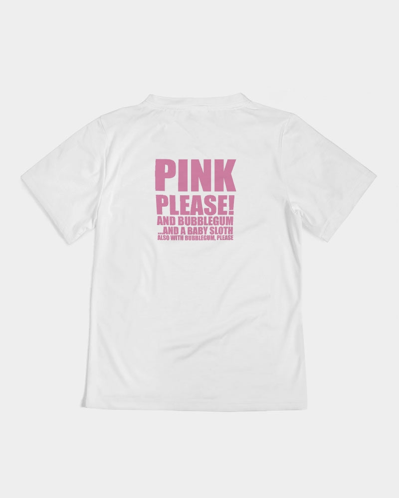 Pink Please! Bubblegum and a Baby Sloth Kids  All-Over Print Tee