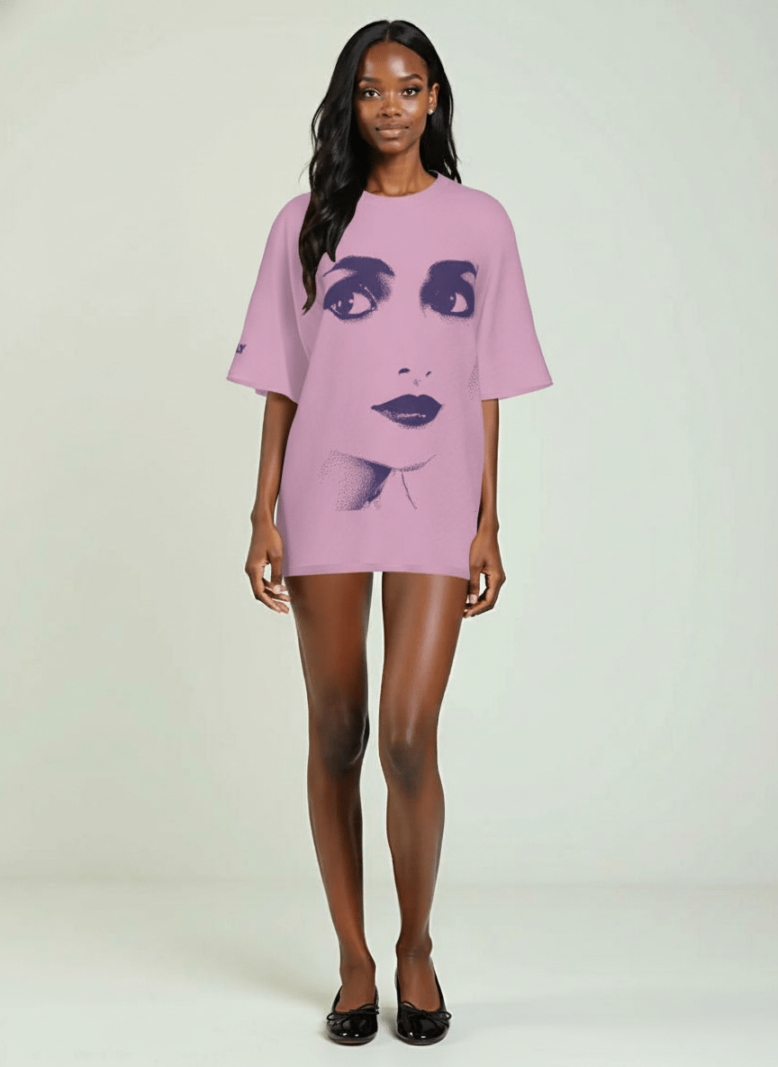 DOLLY Face Lilac Violet Crewneck Short Sleeve