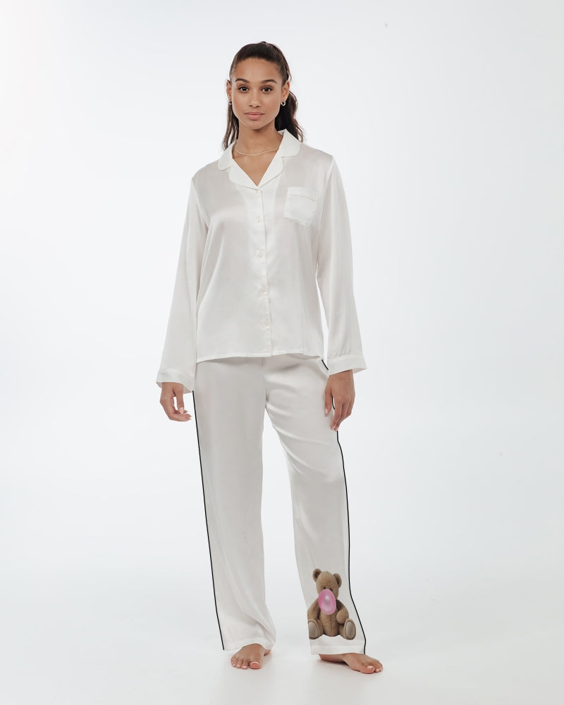 DOLLY® TEDDY BEAR BUBBLEGUM Women's Satin Pajama Pants