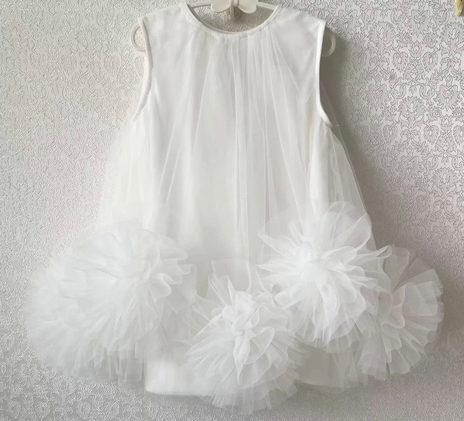 DOLLY by Le Petit Tom ® ROSE TULLE DRESS white