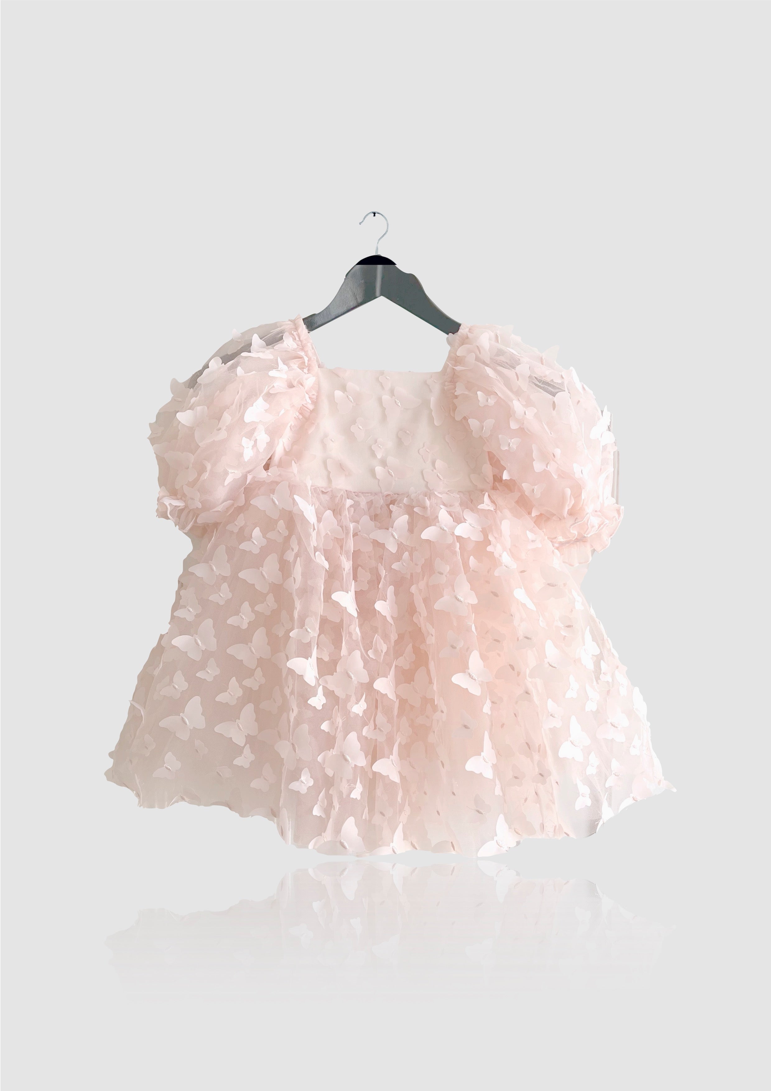 DOLLY by Le Petit Tom ® ALLOVER BUTTERFLIES BABYDOLL DRESS dollypink
