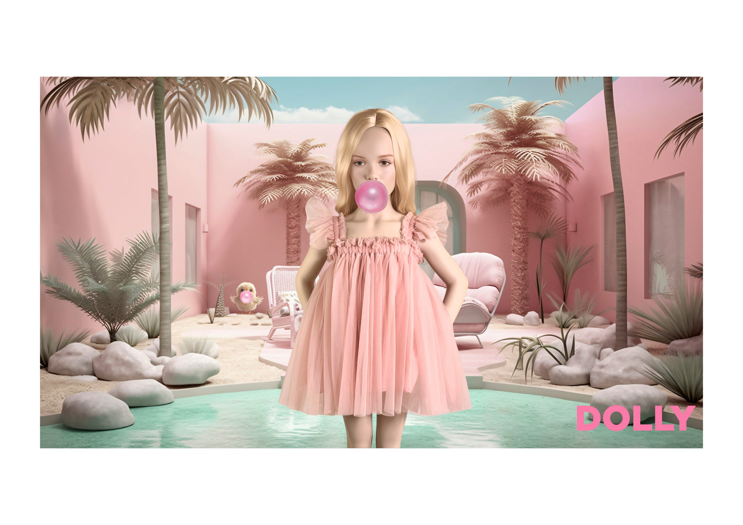 DOLLY PINK PLEASE! FLY LITTLE BIRDY TUTU DRESS Ballet pink
