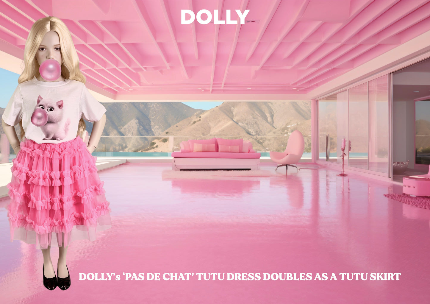 DOLLY PINK PLEASE! PAS DE CHAT TUTU DRESS Aurora Bubblegum pink