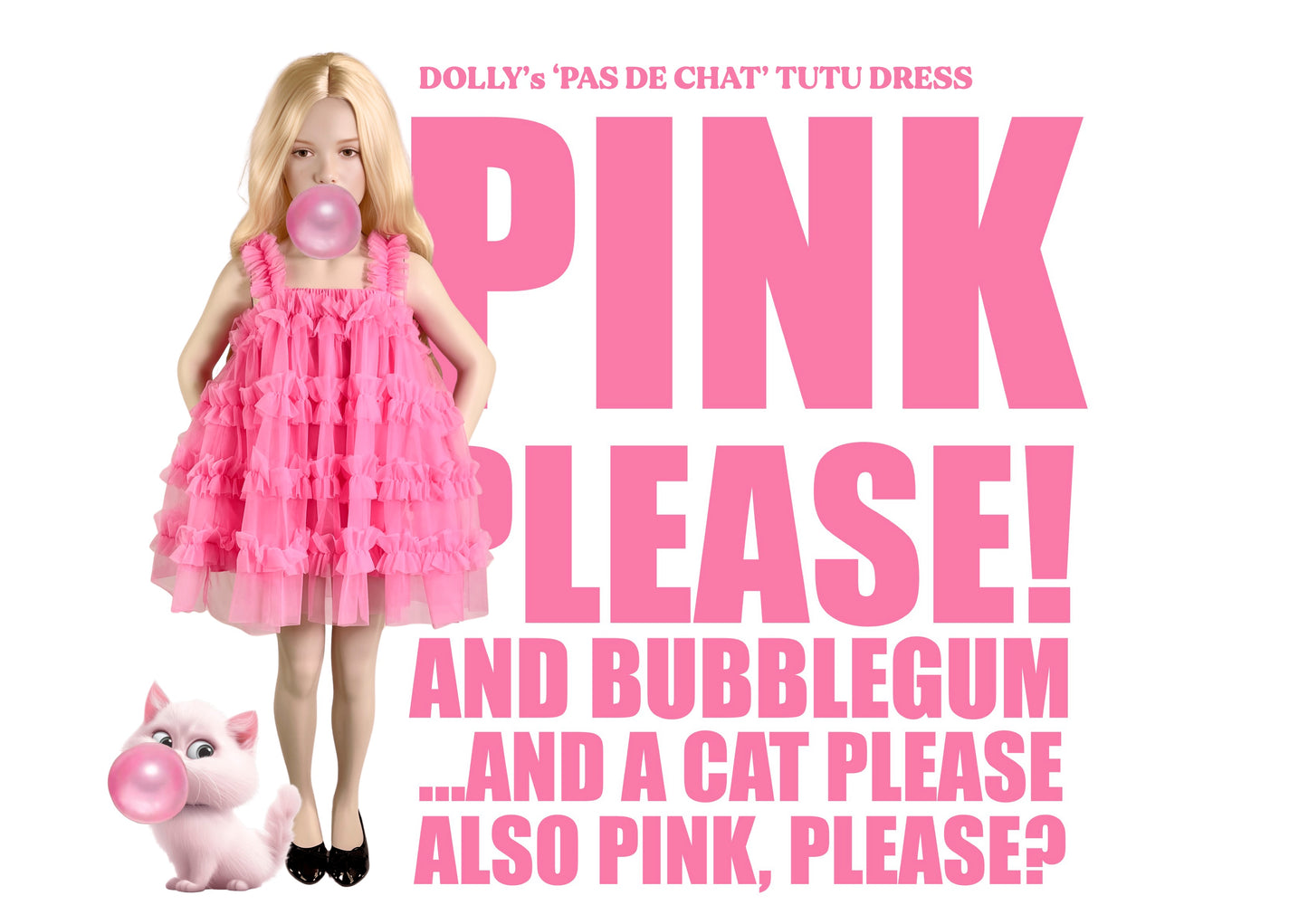DOLLY PINK PLEASE! PAS DE CHAT TUTU DRESS Aurora Bubblegum pink