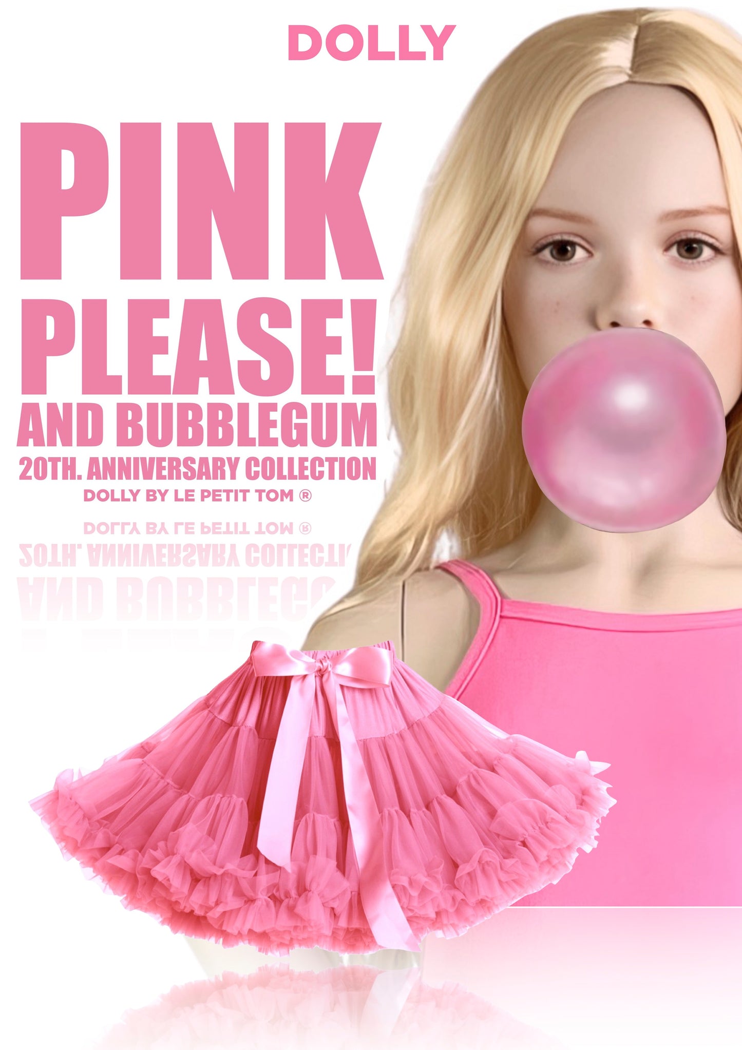 DOLLY PINK PLEASE! PETTISKIRT Aurora Bubblegum pink