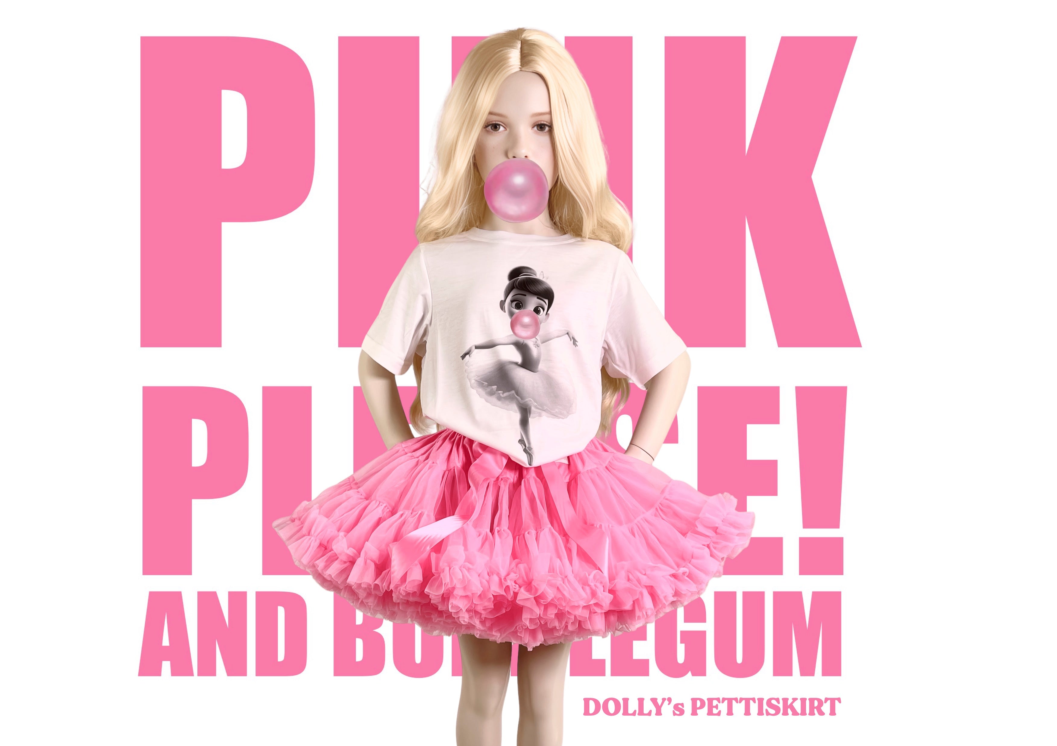 DOLLY PINK PLEASE! PETTISKIRT Aurora Bubblegum pink