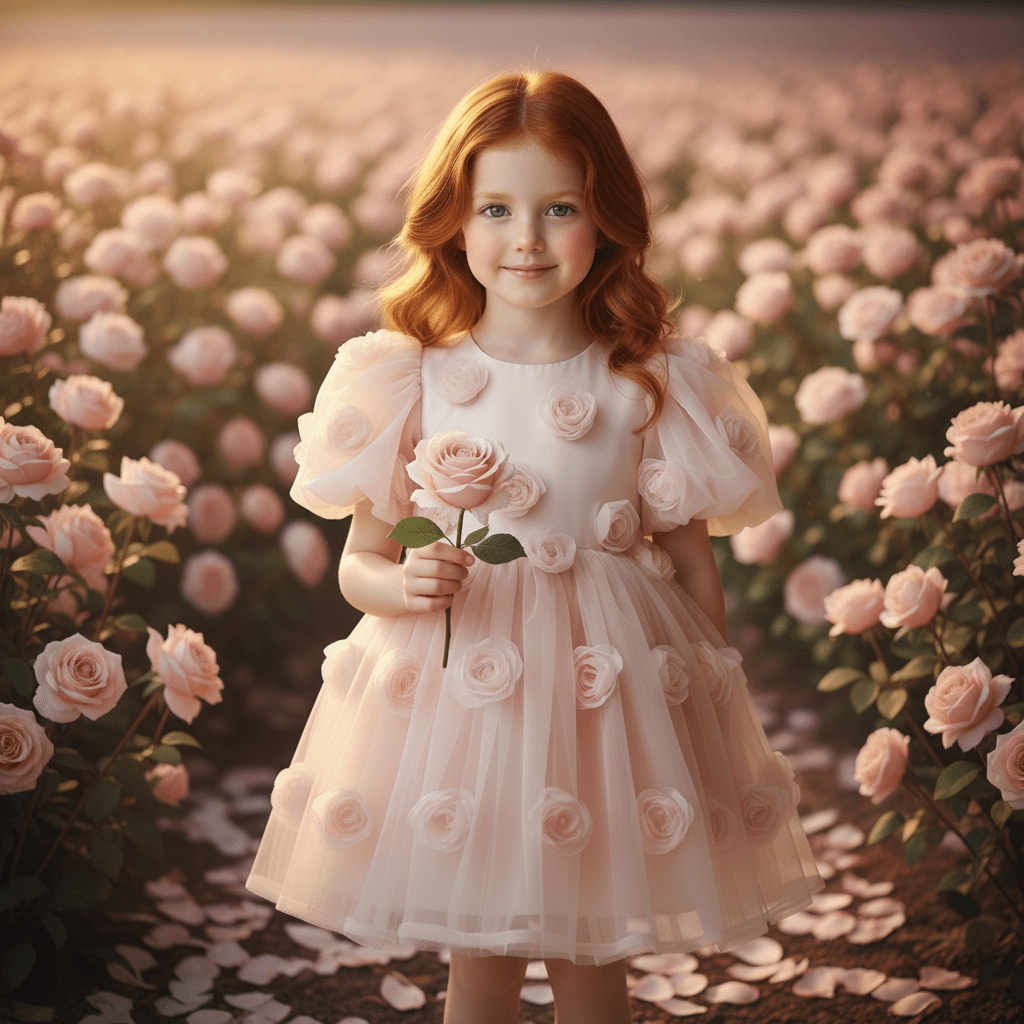 DOLLY® THE ROSE GARDEN TULLE V-BACK PUFF DRESS dollypink