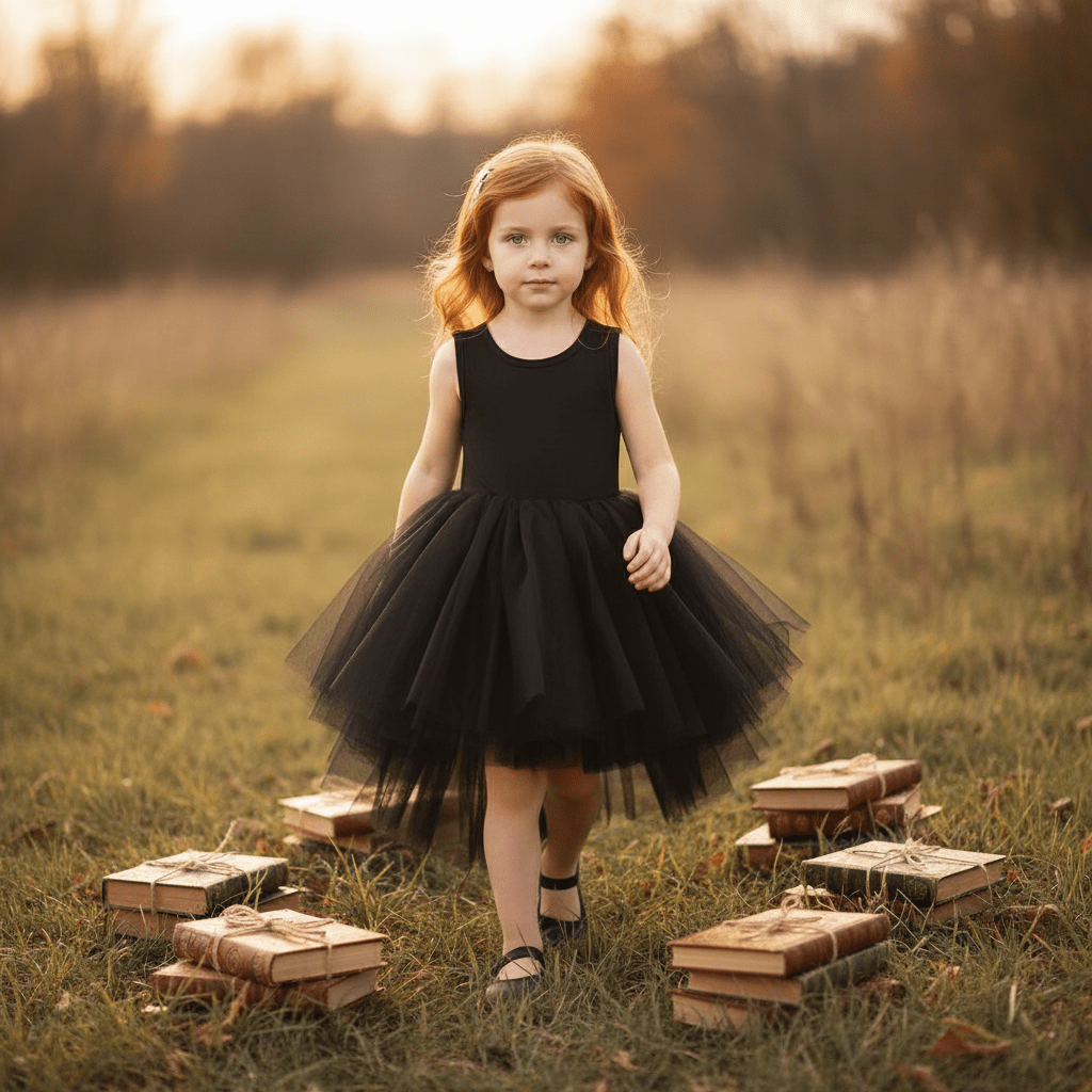 DOLLY HIGH-LOW WATERFALL TUTU DRESS black