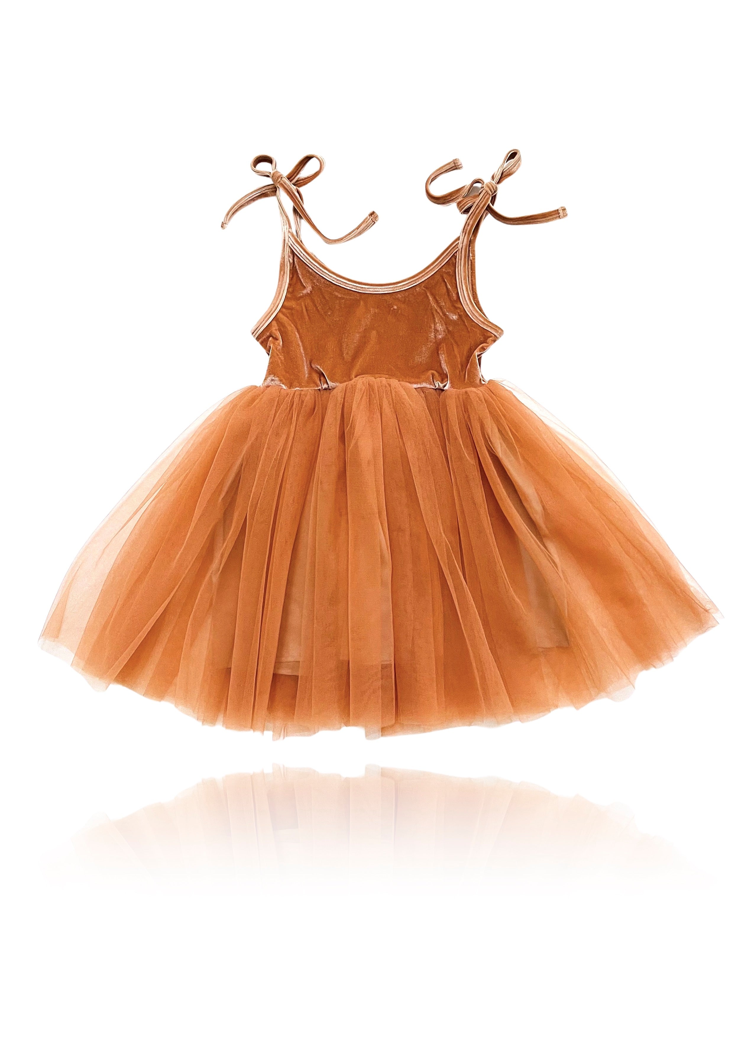 DOLLY VELVET COSMIC STRINGS TUTU DRESS caramel