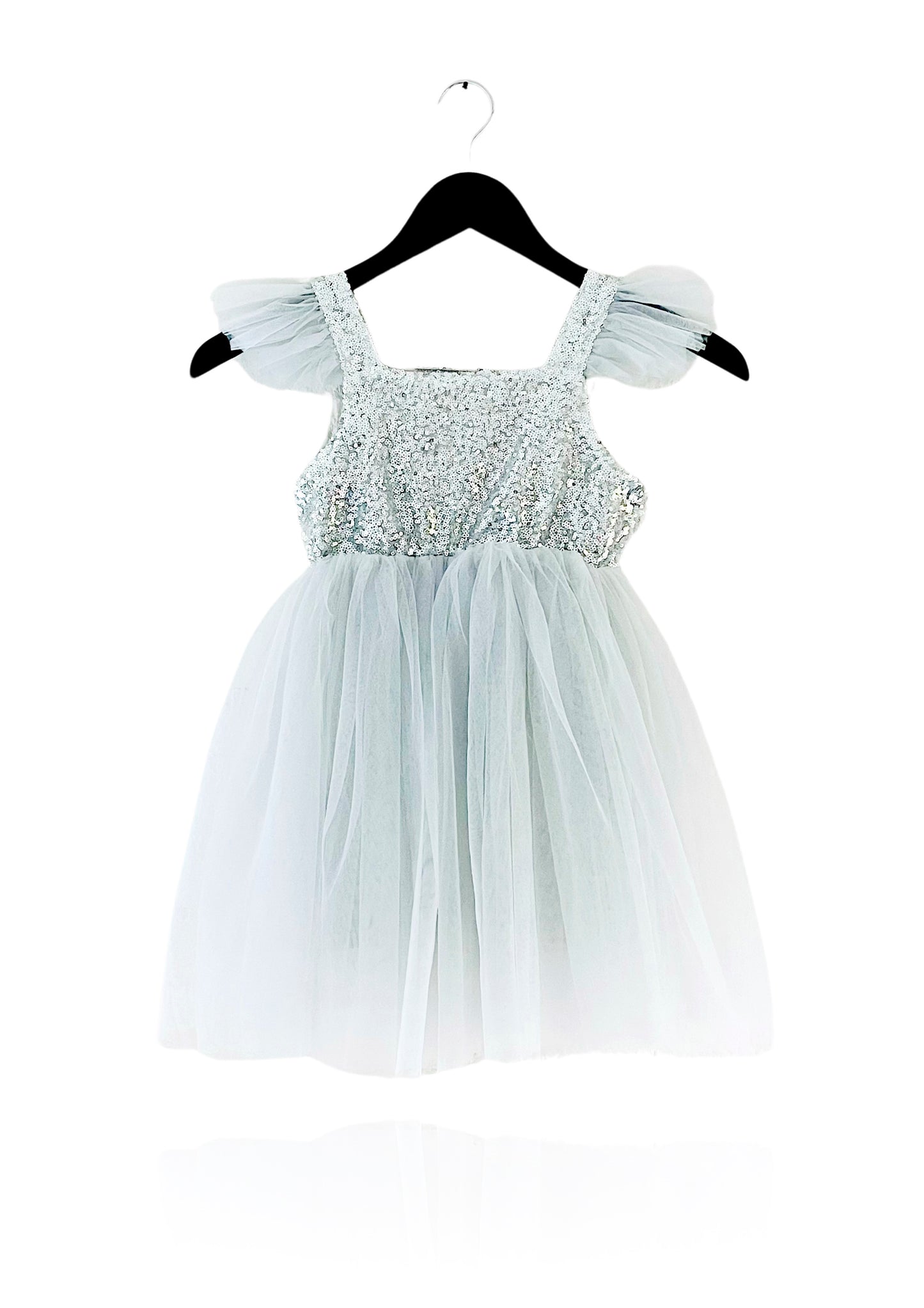 DOLLY UNIVERSE SEQUIN GLITTER GALAXY TUTU DRESS silver grey